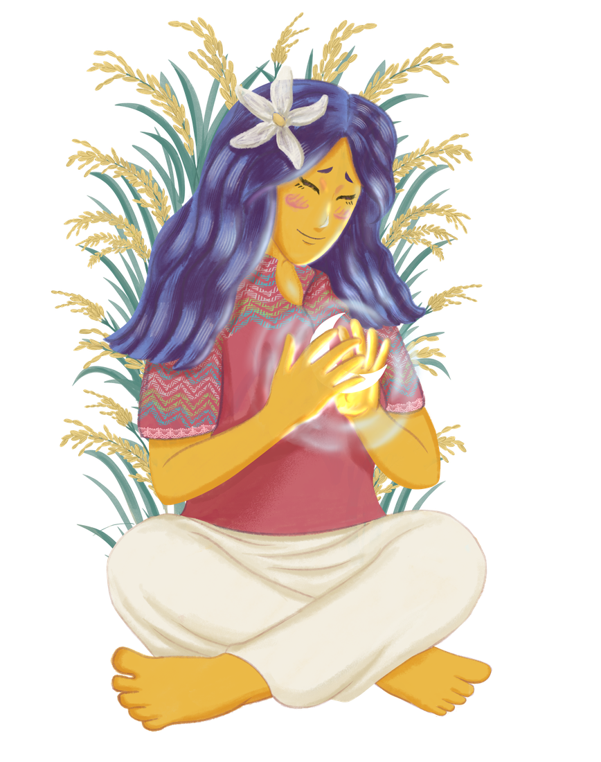 Illustration of Luna gently holding a glowing light